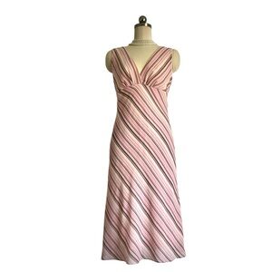 Striped Sundress A-Line TEEZE Women's SZ S Pink Summer Dress 70s Inspired
